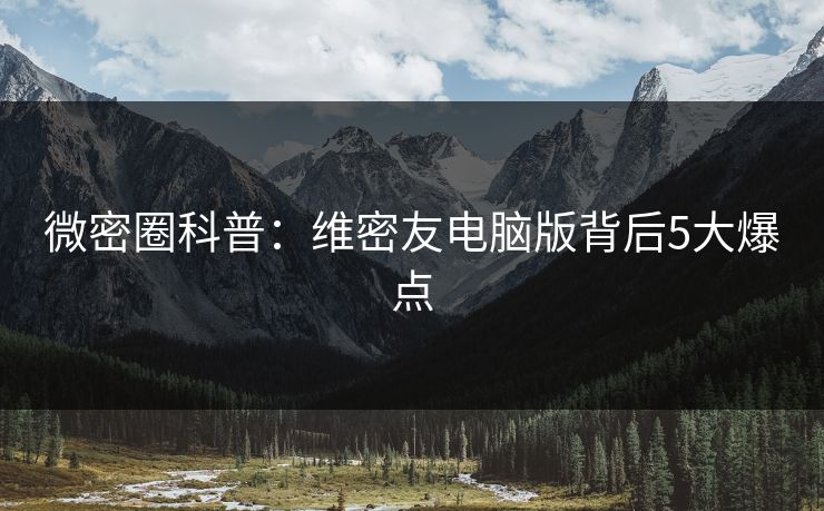 微密圈科普：维密友电脑版背后5大爆点