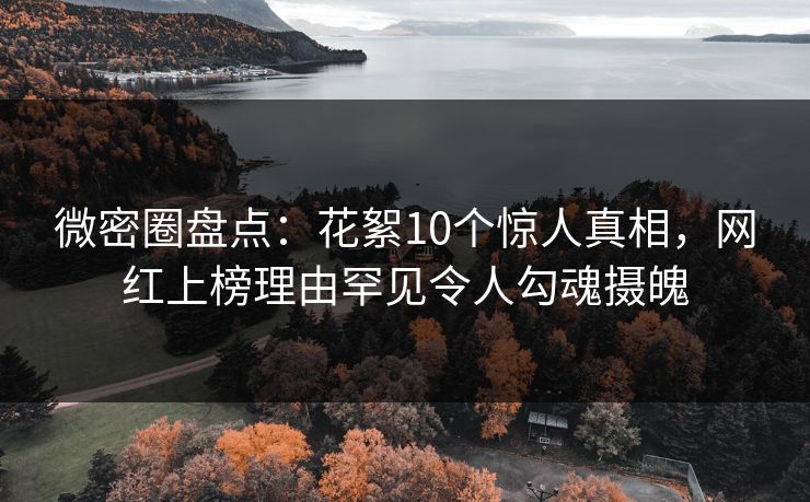 微密圈盘点：花絮10个惊人真相，网红上榜理由罕见令人勾魂摄魄
