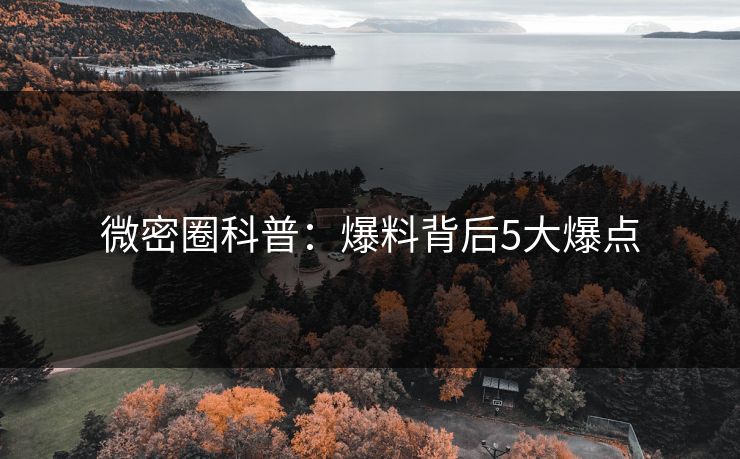 微密圈科普：爆料背后5大爆点